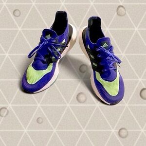 adidas Vibrant Blue and Lime Athletic Shoes